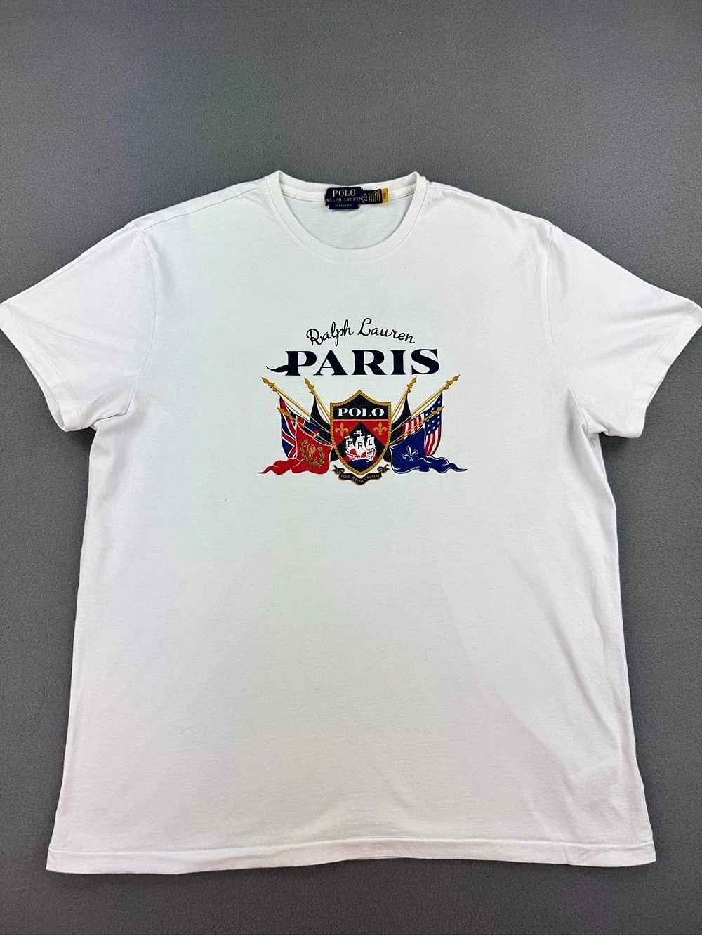 Polo Ralph Lauren American In Paris Short Sleeve White T-Shirt USA Men Sz XL